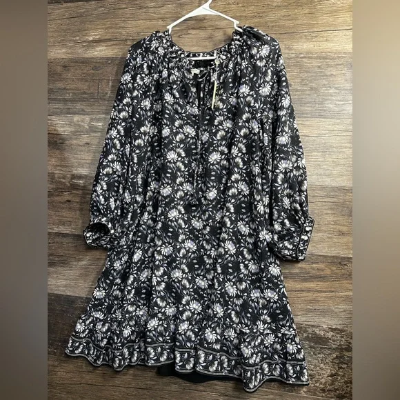 chinese dress ladies Floral Black & Cream Maxi Dress – Twinlea main image 1